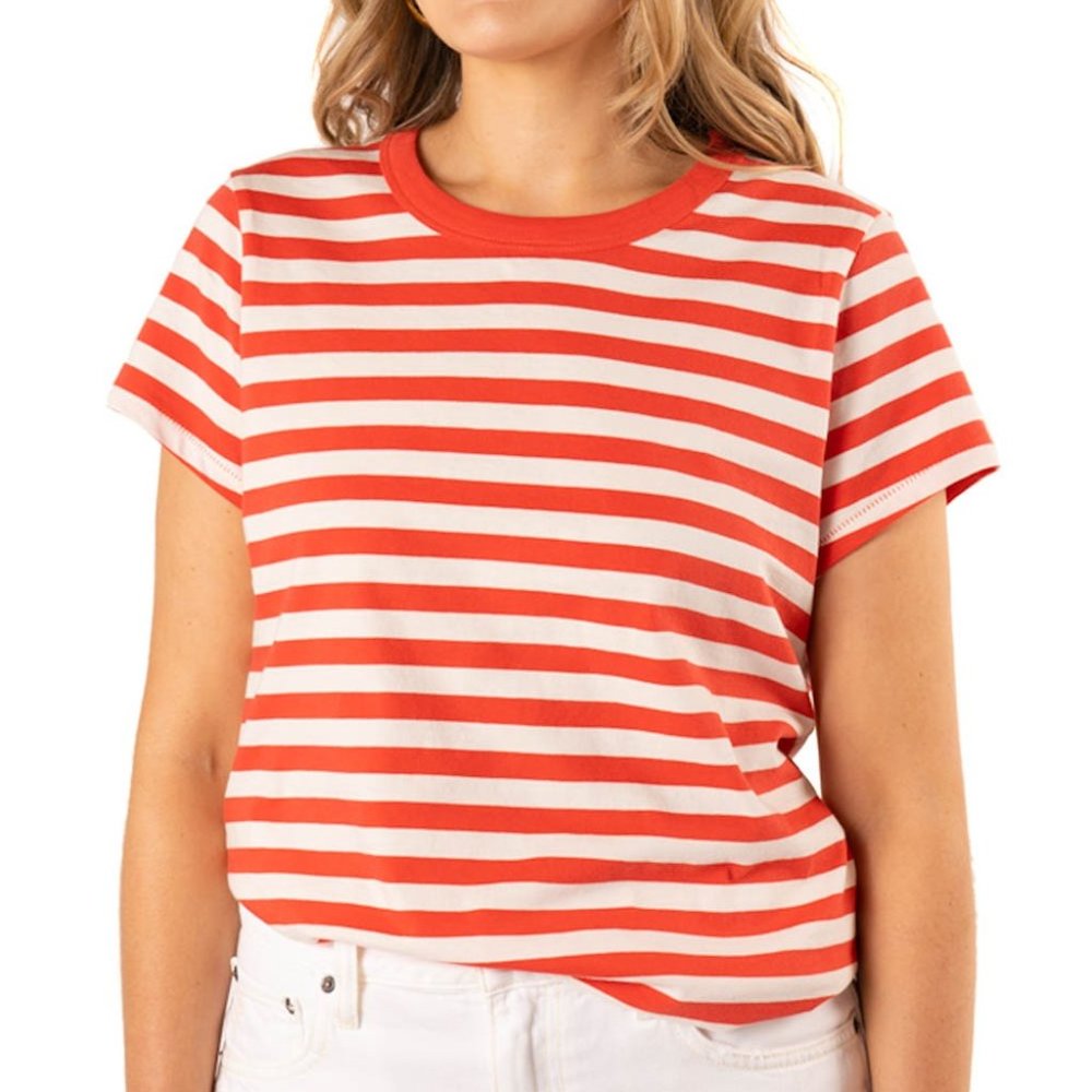 Outerknown Sojourn Boy Tee - Flame Salt